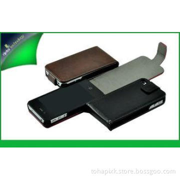 Gray Plum Magnetic Vertical Leather Cell Phone Case , Flip